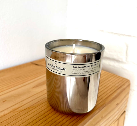 13oz Cocoa Almond Biscotti in metallic Silver Jar