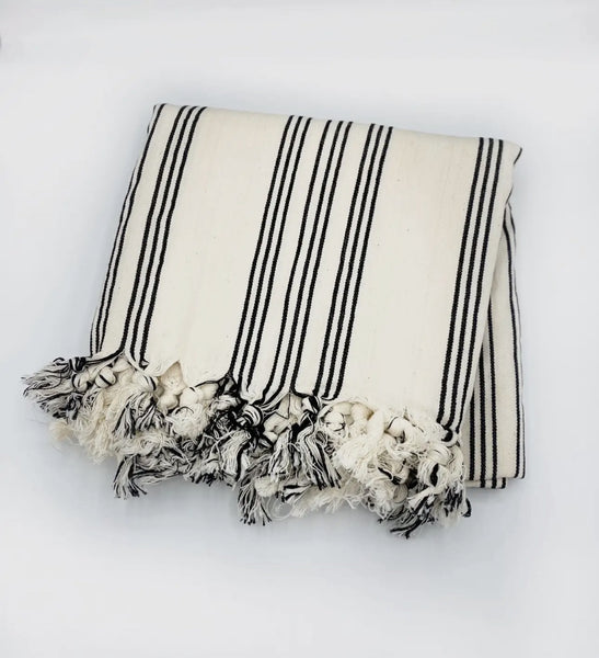 Black and White Turkish Throw/Blanket