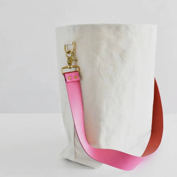 Canvas Tote bag with Red/Pink reversible strap