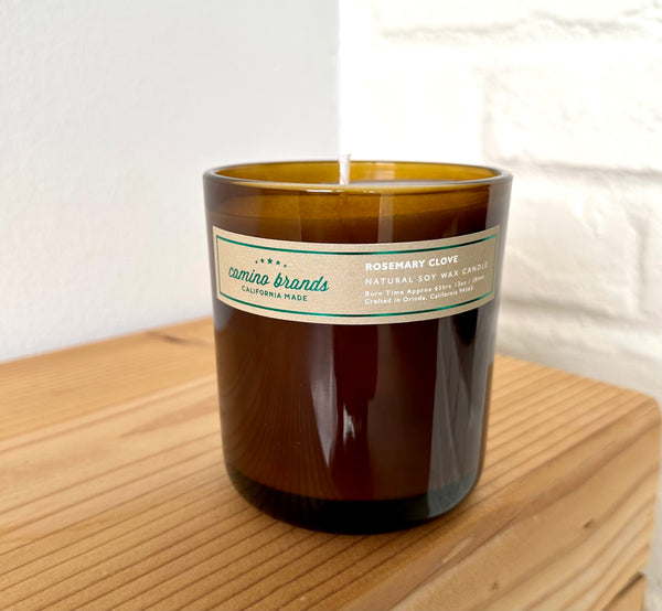 13 oz Rosemary Clove in Amber glass