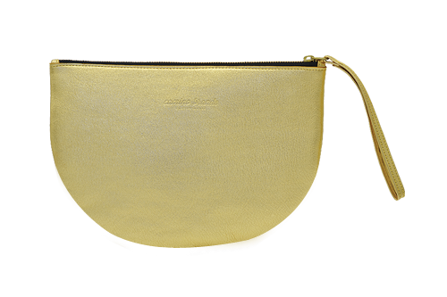 Half moon Banker Bag- Metallic Gold