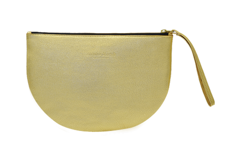 Half moon Banker Bag- Metallic Gold