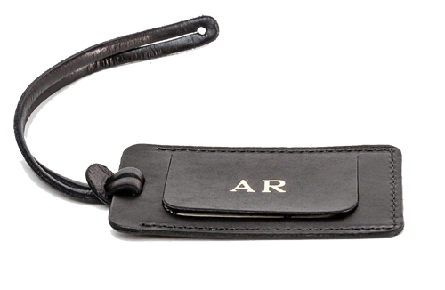 Monogrammed Leather Luggage Tag