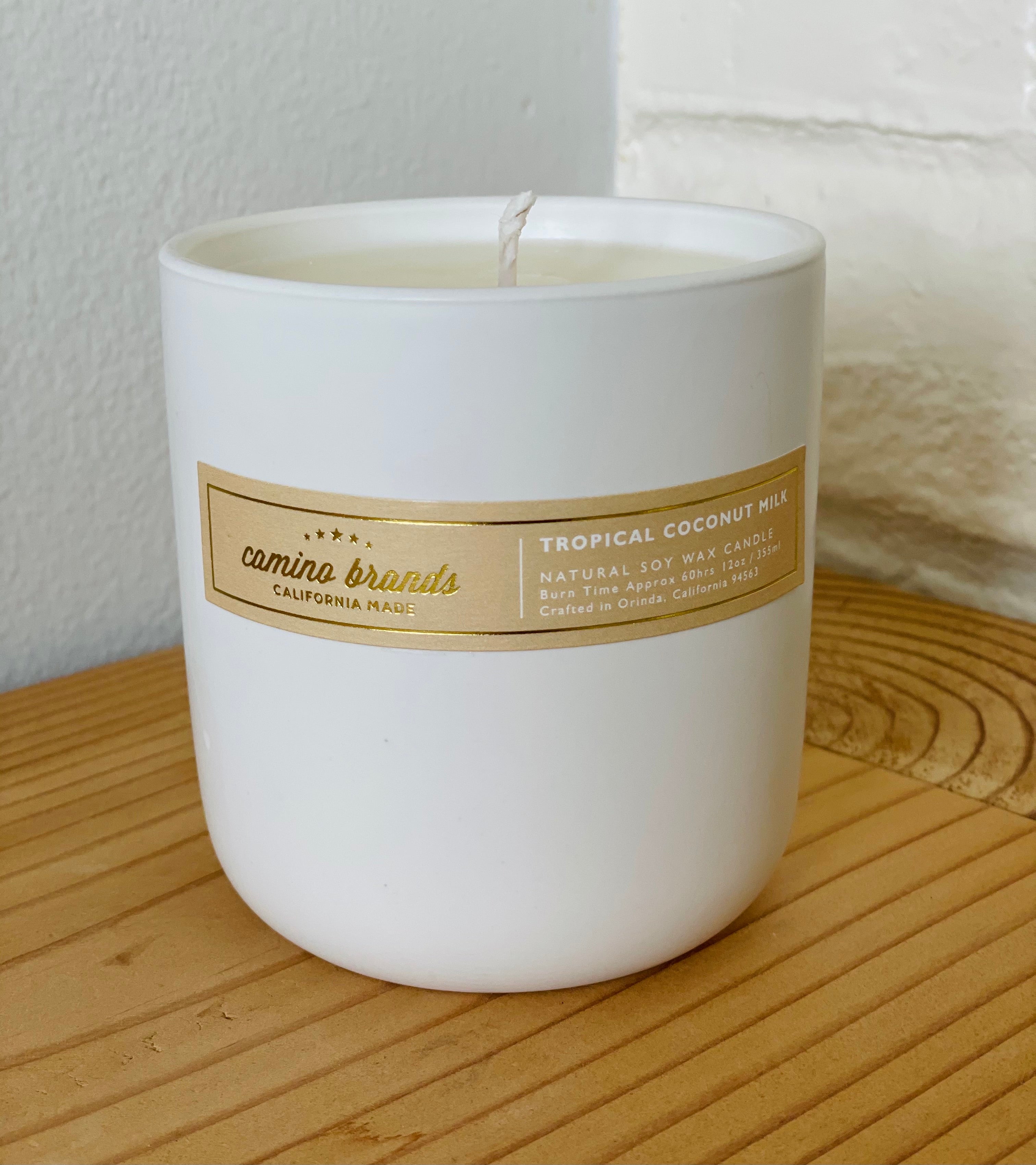 12 oz Tropical Coconut Milk White Ceramic Jar Candle