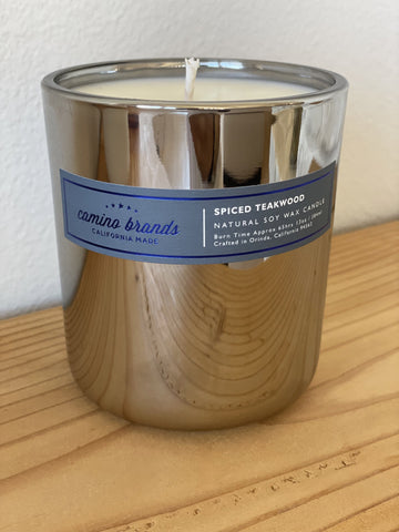 13 oz Spiced Teakwood in Gunmetal Glass